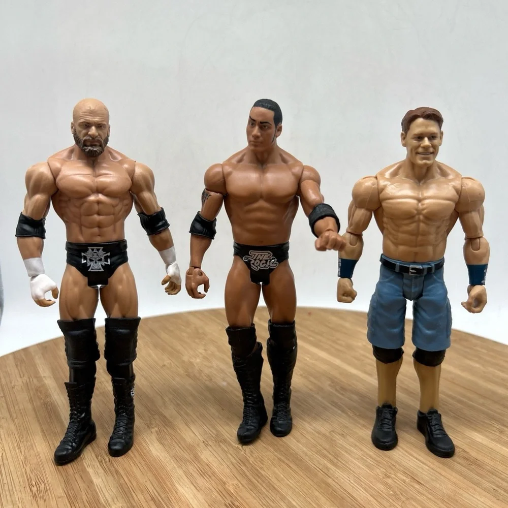 WWE John Cena The Rock Triple H‎ Wrestling Action Figures 7”.
